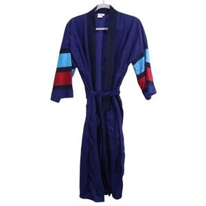 VTG McGregor Mens Color Block Belted Velour Bath Robe Smoker Lounge OSFA USA NOS